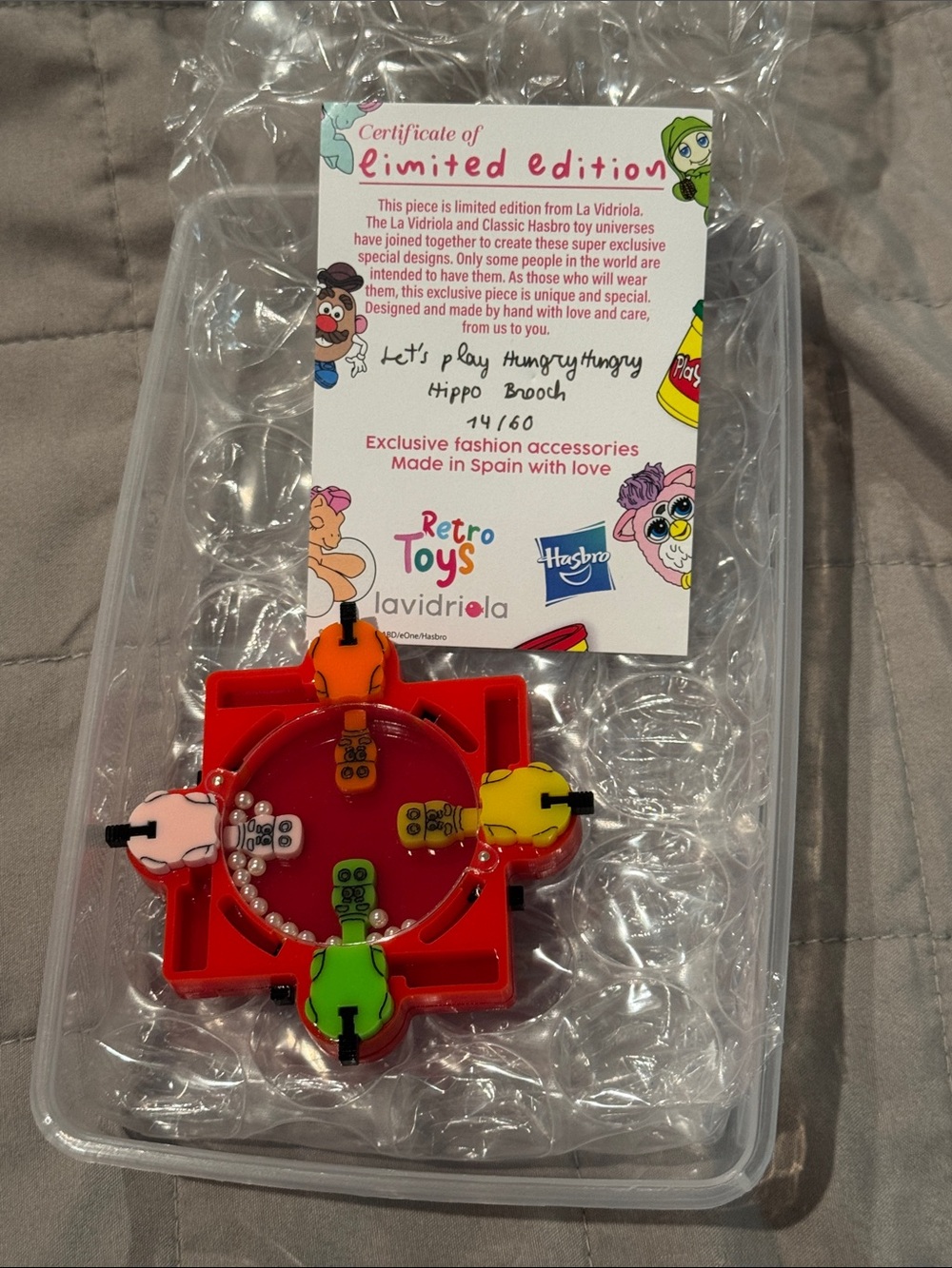 La Vidriola Hungry Hungry Hippos Brooch